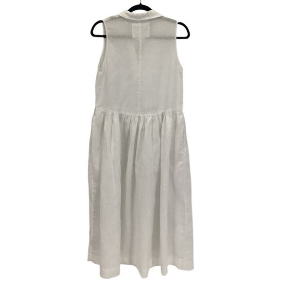 Frank & Eileen Daphne Sleeveless Dress In White Washed Linen Maxi Size XS - Picture 11 of 15